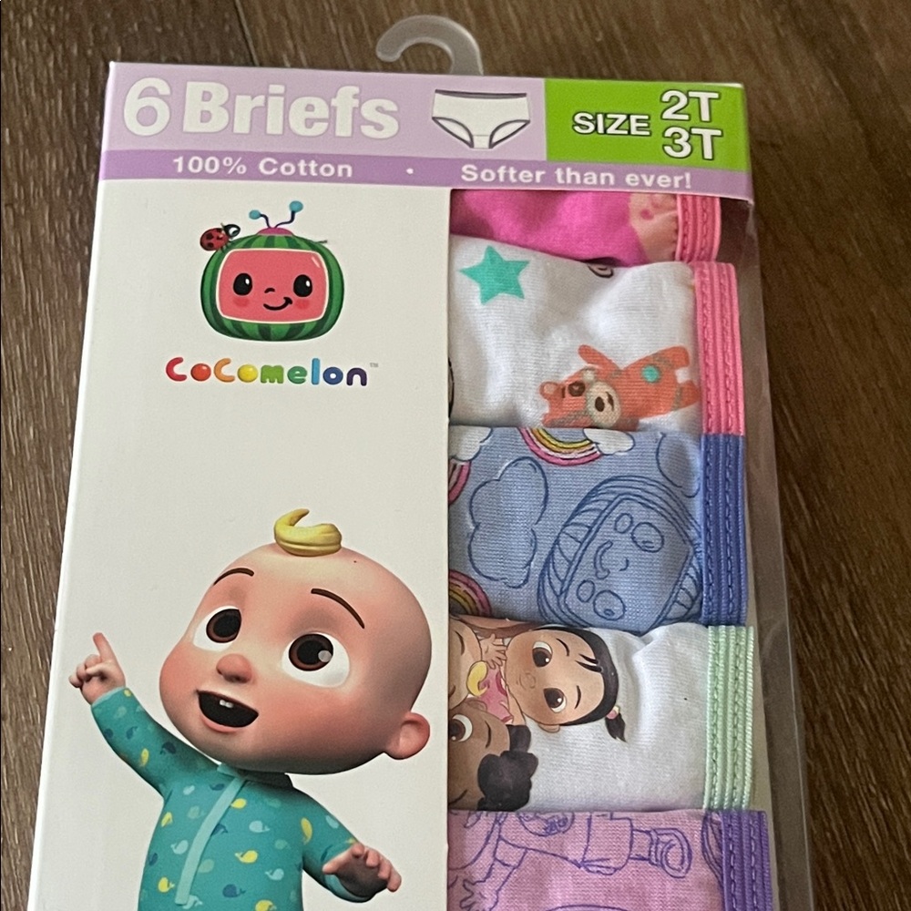 NIB! CoComelon Girls Briefs - Colorful Cotton Comfort 6 Briefs